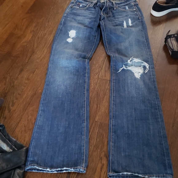 Tall boot cut distressed medium wash jeans - Picture 2 of 5